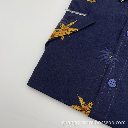 Deep color men's viscosa shirt With Exquisite Workmanship